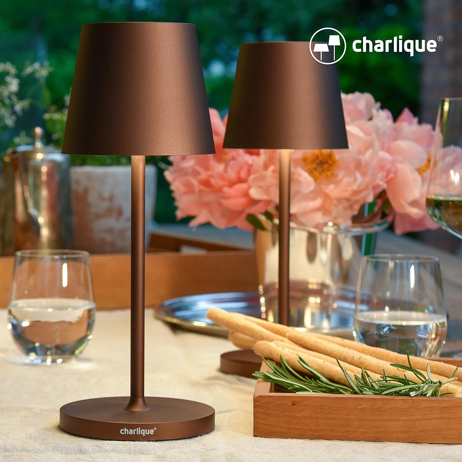 Настільна лампа LED Dinner Light бездротова Mini коричнева 28 см акумуляторна USB IP54, фото №7