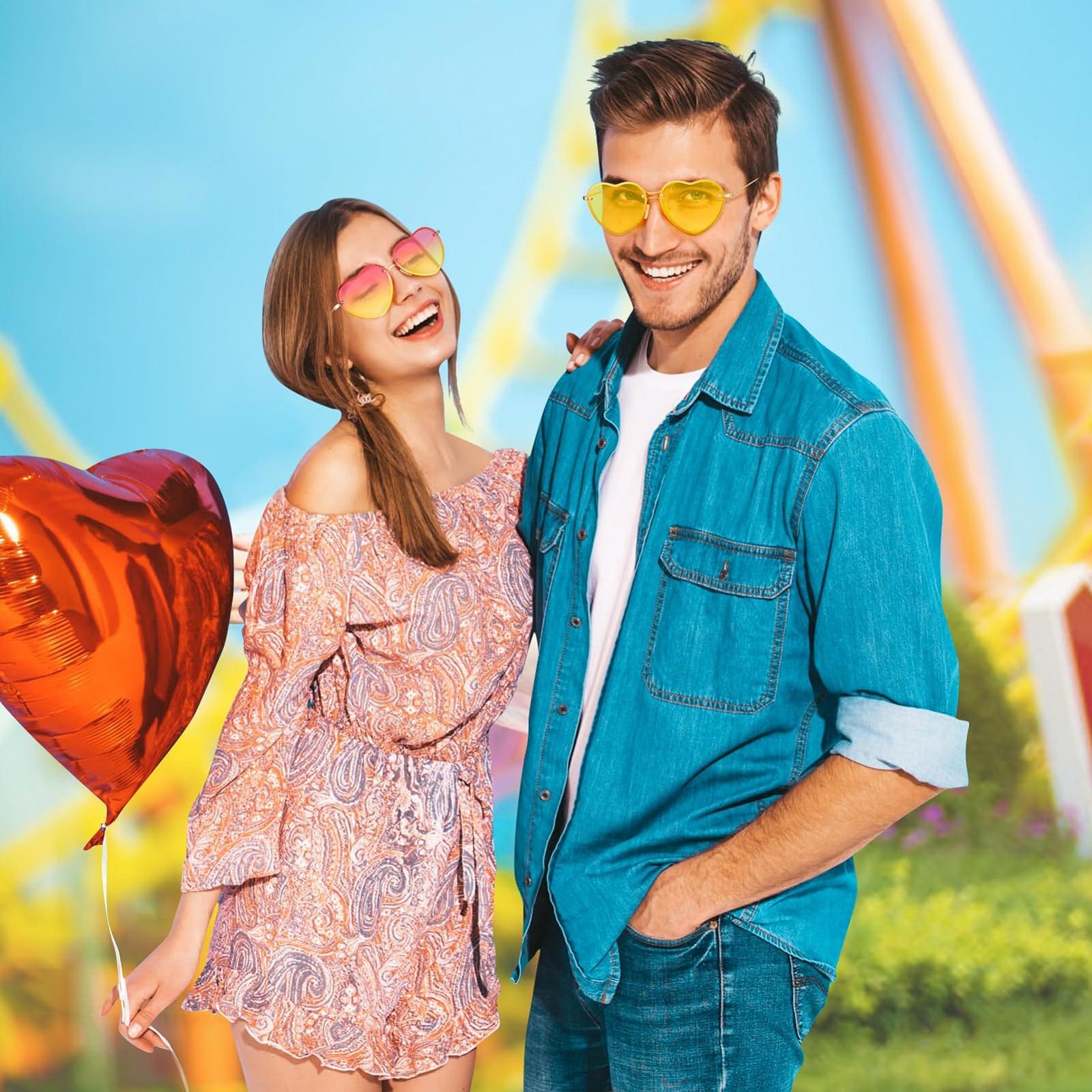 Сонцезахисні Окуляри Серце Kiiwah Жіночі Вінтажні Без оправи Рожеві, фото №4