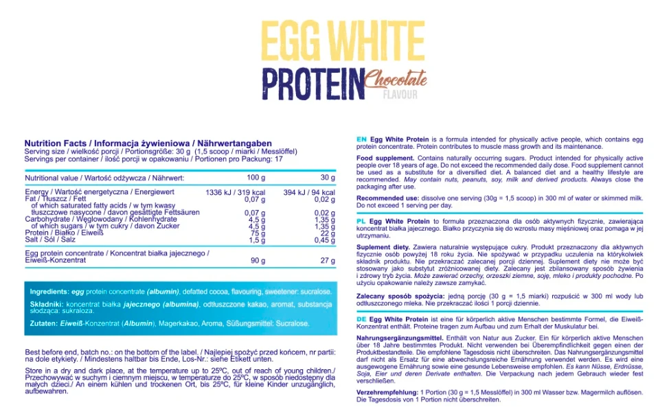 Egg White Protein 510g Chocolate, фото №2 Egg White Protein 510g Chocolate, фото №2
