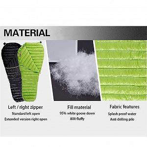 Спальний мішок MYVVKIA Outdoor Camping Ultraleichter Gänsedaunenschlafsack Чотири сезони synthetic.ua - Фото 1