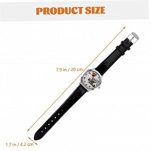 Часы LIFKOME на Хэллоуин, узор скелета, для мальчиков, девочек и взрослых, искусственная кожа, цинковый сплав, без драгоценных камней synthetic.ua - Фото 1