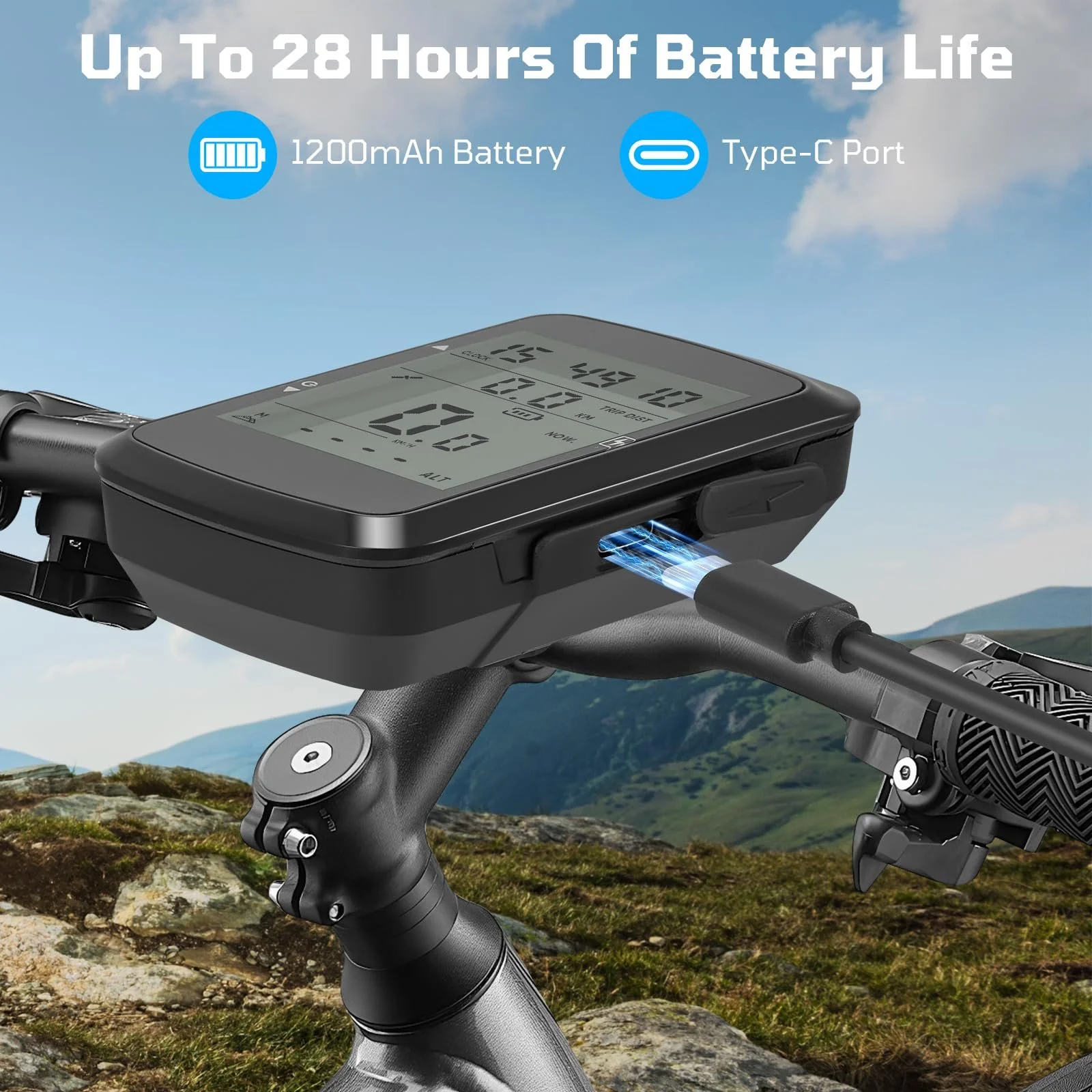 Велокомпьютер GPS 2.4 дюйма беспроводной водонепроницаемый 28 часов GPS, фото №6
