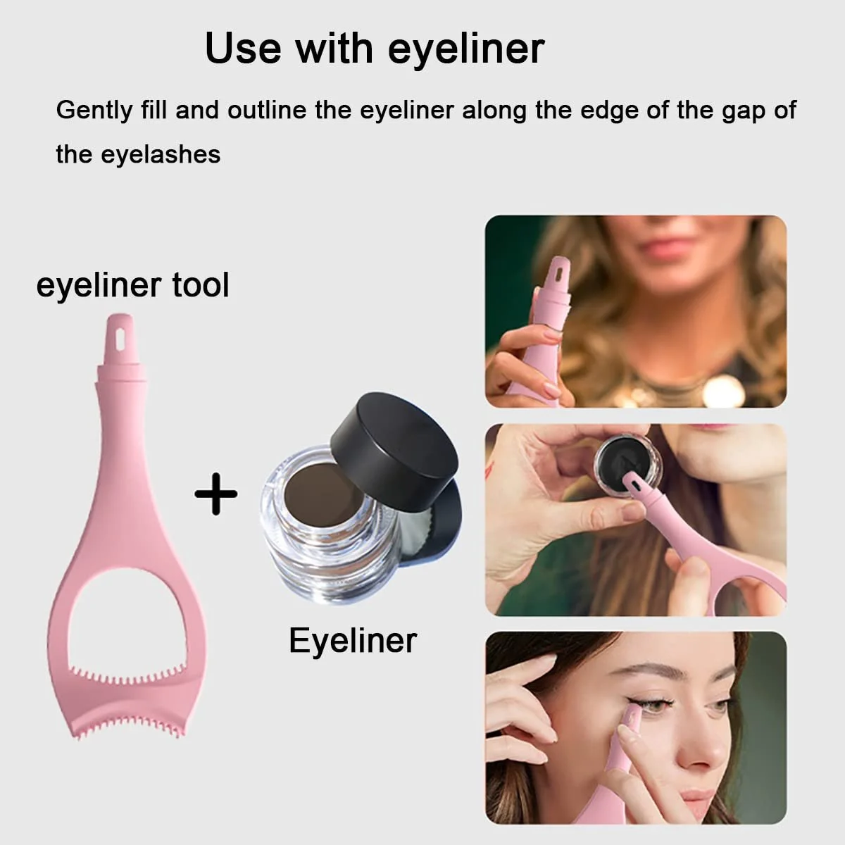 Трафарет для подводки глаз Lucktao розовый, фото №6