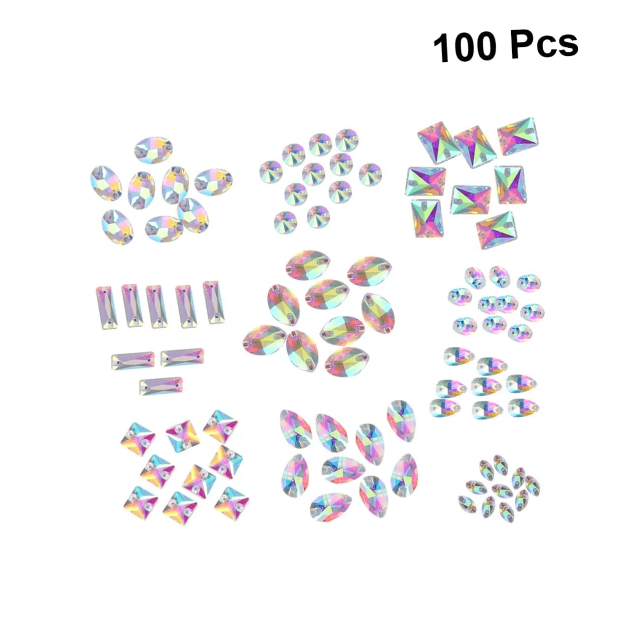Стрази Скло SEWACC 3 Набори 10 Стилів Набір для Вечірнього Взуття 100 штук * 3, фото №8