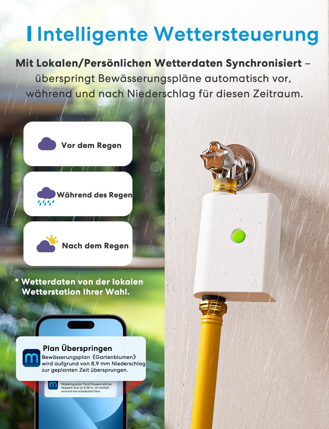 Контролер, таймер поливу Meross WiFi MSH450/MSH400 Моніторинг споживання води HomeKit Alexa Google Home, фото №4
