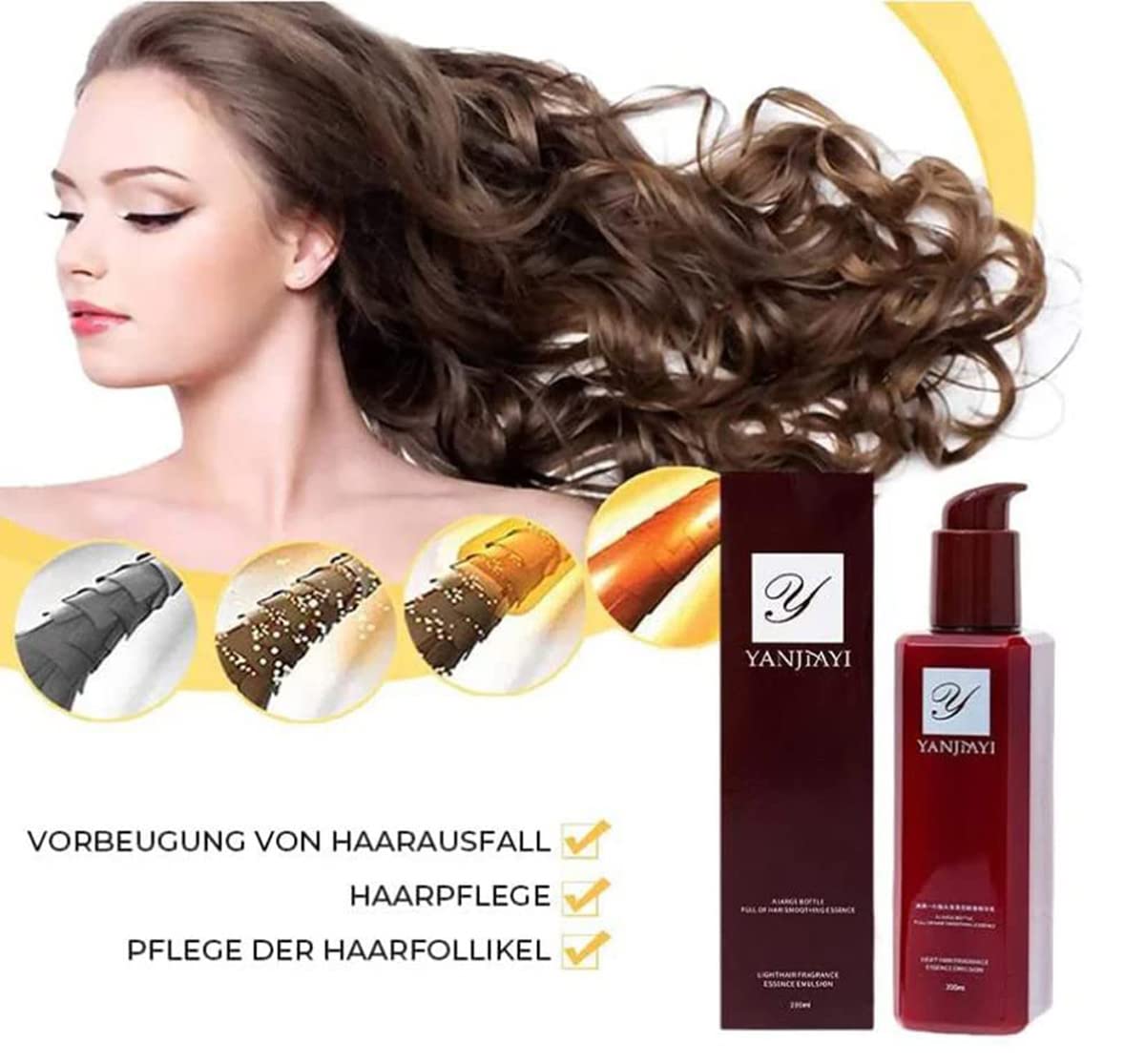 Кондиционер Yanjiayi Leave-in Treatment Hair Serum Nourishing Treatment Soft Smooth Repair Damage 1 шт., фото №5