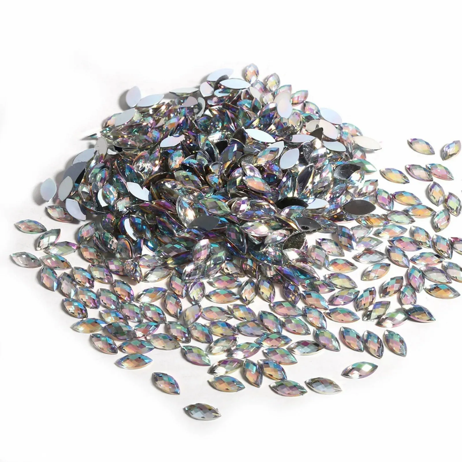 Стрази Плоскі 7x15мм WHITE, 500 шт, фото №6