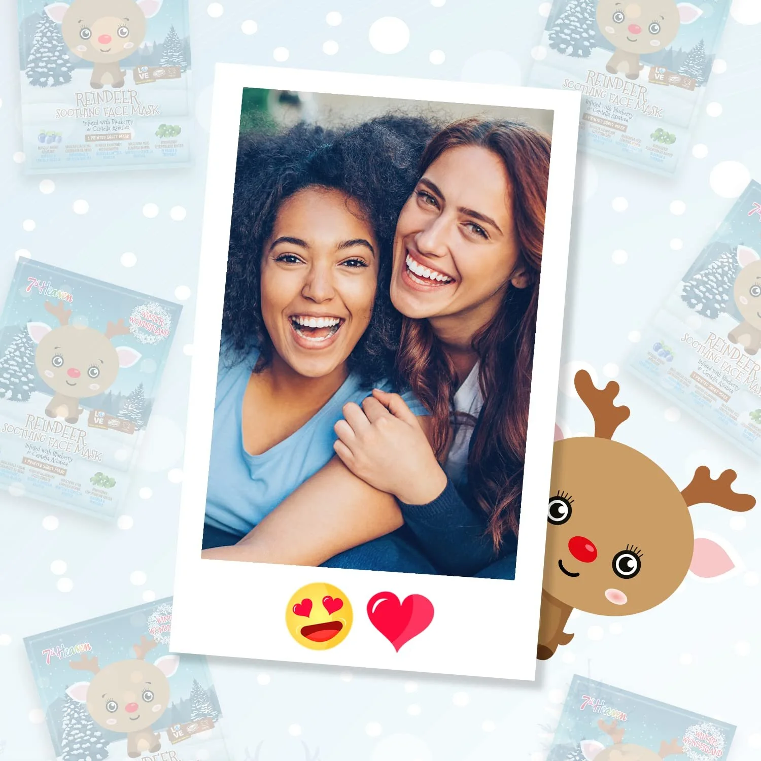 Тканинна маска для обличчя 7th Heaven Winter Wonderland Rentier Зволожуюча, фото №7