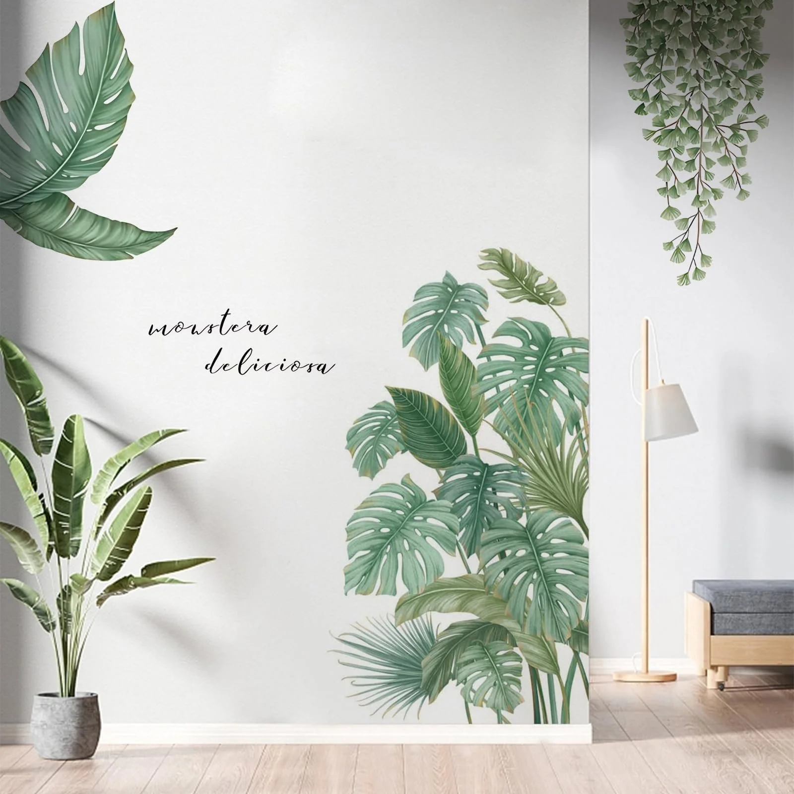 Наклейка на стіну (2 шт.) Plants Tropical Leaves Green Nature Jungle, фото №2