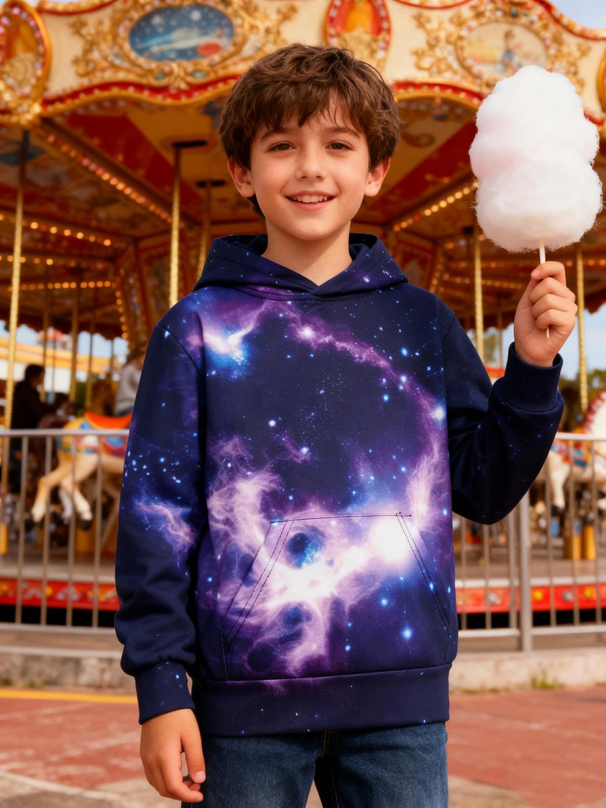 Худи Loveternal Детское 3D принт для мальчиков и девочек, свитер с длинными рукавами и карманами, возраст 5 - 13 лет, фото №4