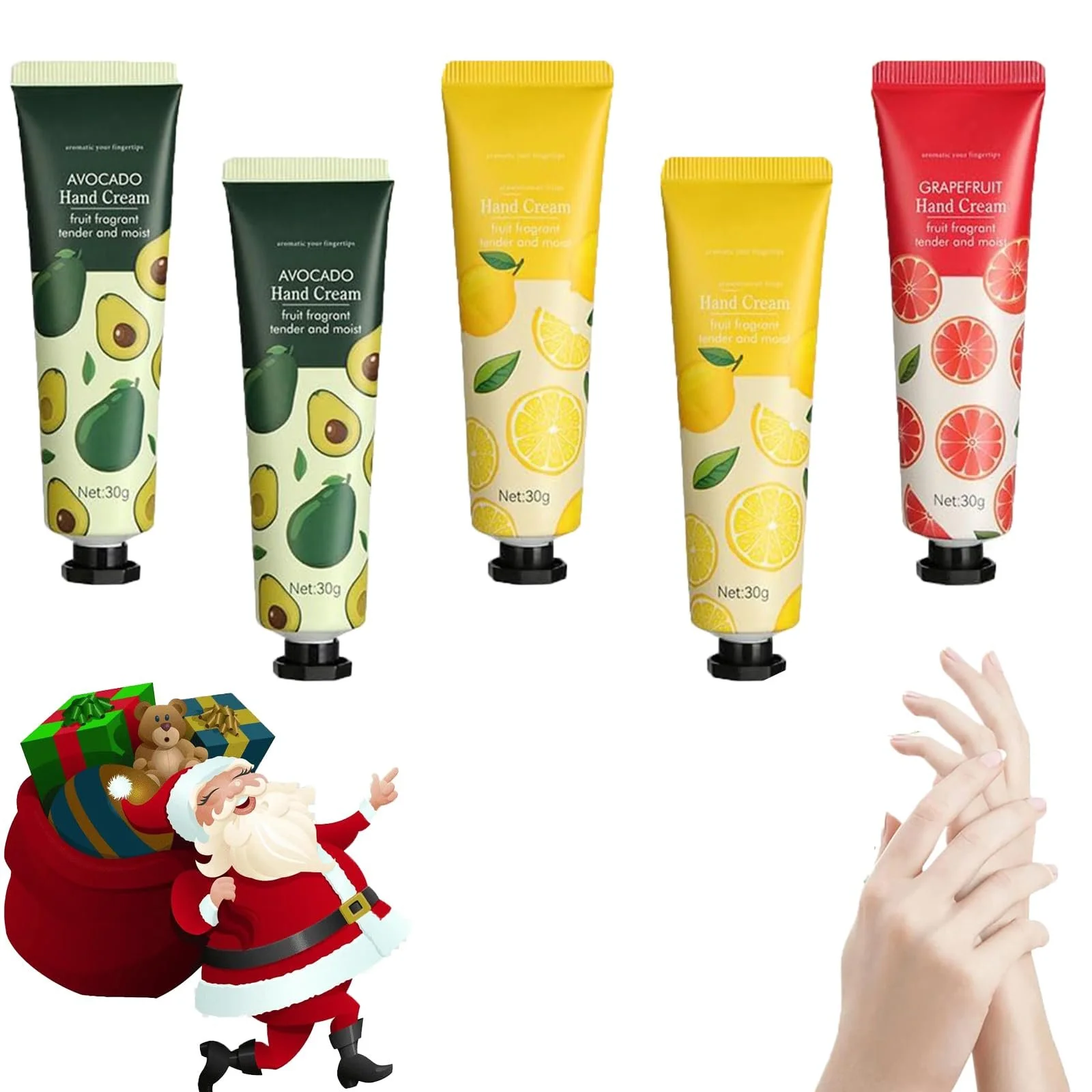 Набір міні-кремів для рук Christmas, подарунковий набір, 5 шт, фото №1