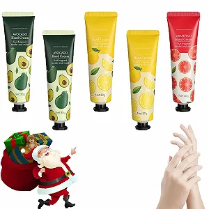 Рождественский подарочный набор кремов для рук, мини-набор кремов для рук, подарок на день рождения, рождественские подарки, крем для нежного ухода за сухими руками, потрескавшимися руками, увлажняющий крем для ног, 5 шт - Фото 1