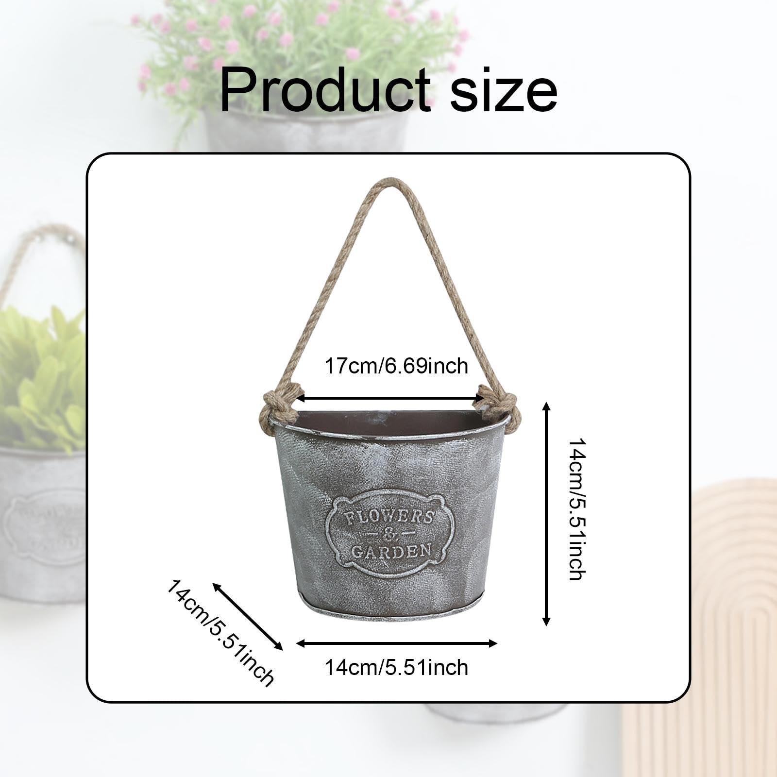 Підвісний горщик для квітів Harilla Залізний Vintage, фото №3 Підвісний горщик для квітів Harilla Залізний Vintage, фото №3