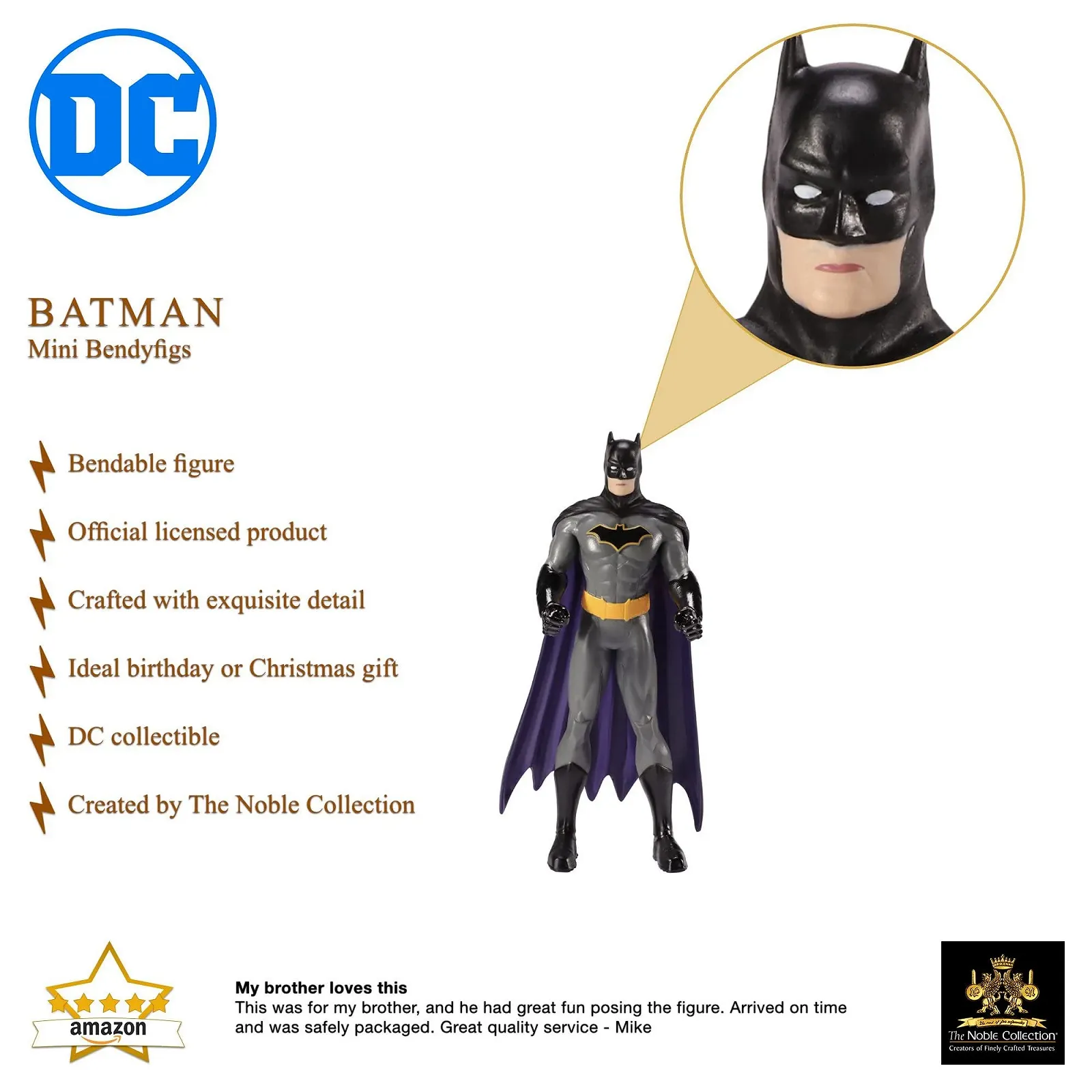 Гнучка фігурка DC Comics BendyFigs Batman 14 см ПВХ/АБС, фото №2