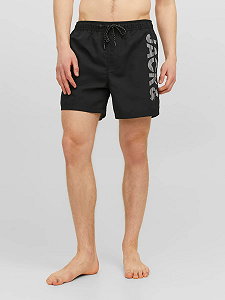 Шорти для плавання JPSTFIJI JJSWIM SPLICELOGO LY SN 12225967- Jack&Jones Чорний S - Фото 1