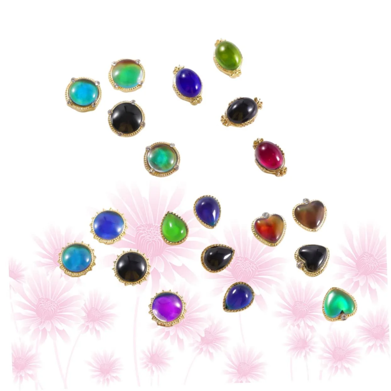 Наклейки для ногтей MAGICLULU 2 набора Элегантные наклейки, меняющие температуру, для украшений для ногтей Опаловые наклейки для маникюра Блестящие украшения для ногтей Креативный дизайн ногтей 5 штук * 2, фото №5