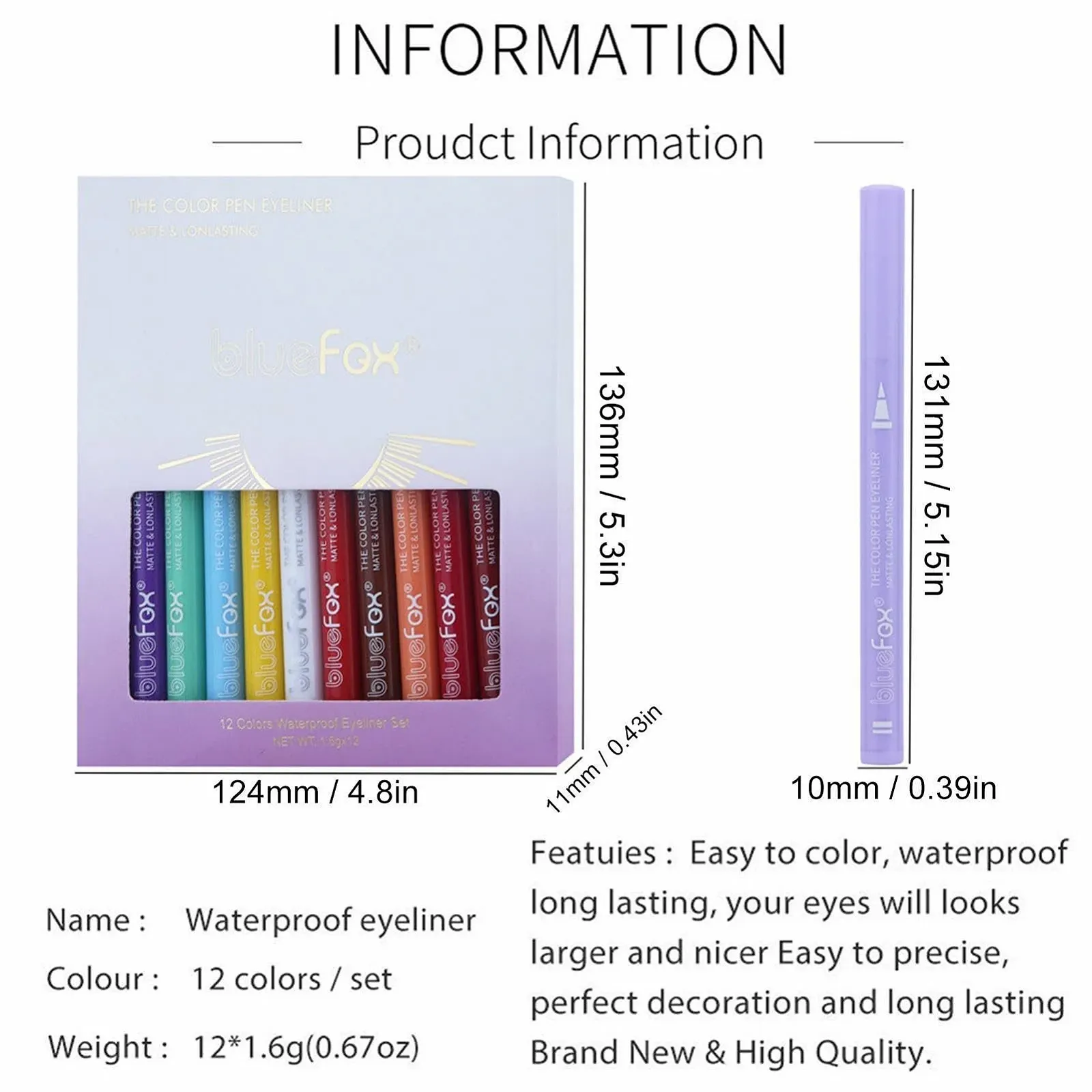 Подводка для глаз Жидкая Набор Разноцветный Матовый, фото №5 Подводка для глаз Жидкая Набор Разноцветный Матовый, фото №5