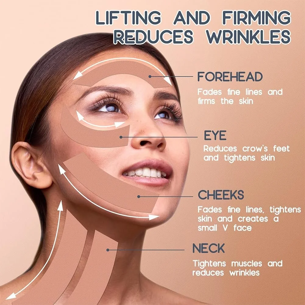 Стрічка для підтяжки обличчя Toulifly, Патчі проти зморшок, 2 рулони, фото №3