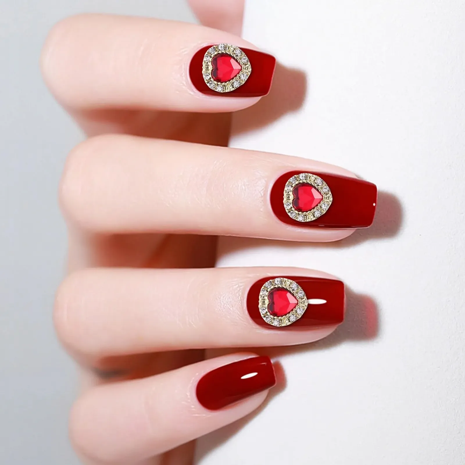 Украшения для ногтей FOMIYES 10 шт, сердечки, камни для ногтей, фото №7