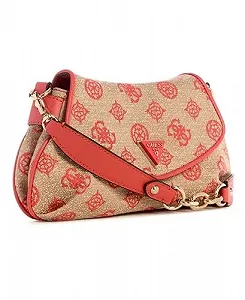 Сумка через плече GUESS Beyza Flap, коралово-червоний логотип synthetic.ua - Фото 1