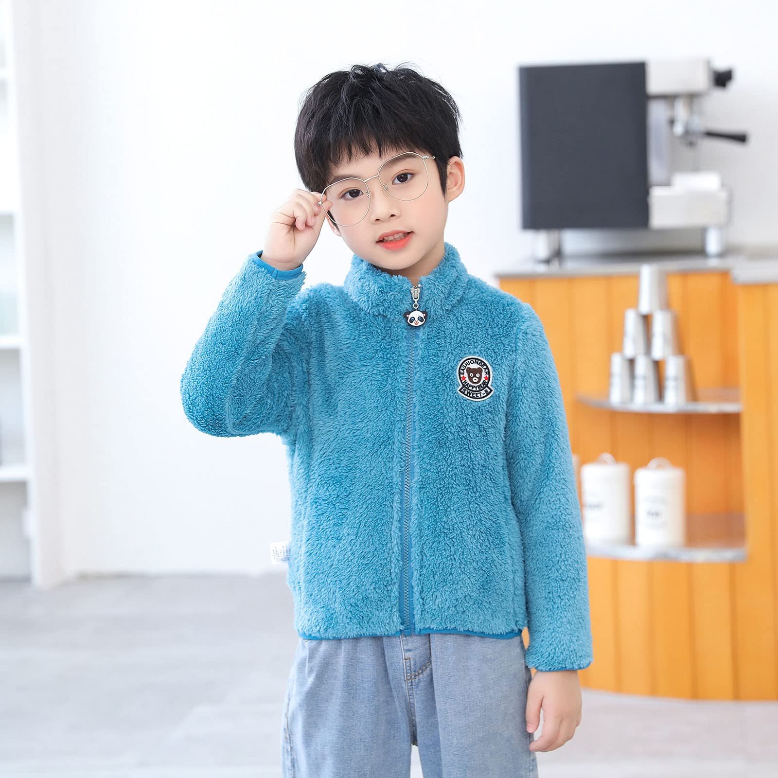 Двусторонняя флисовая куртка AYSDSKI Однотонная зимняя куртка для девочек Детская плюшевая куртка с воротником-стойкой Куртка-бомбер Переходная куртка 2-13 лет, фото №3 Двусторонняя флисовая куртка AYSDSKI Однотонная зимняя куртка для девочек Детская плюшевая куртка с воротником-стойкой Куртка-бомбер Переходная куртка 2-13 лет, фото №3