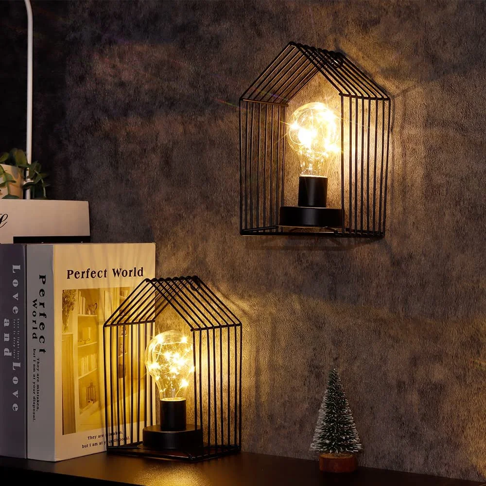 Настільна лампа JHY DESIGN Vintage 16 см Таймер 6 годин Чорна вежа (2 шт), фото №2