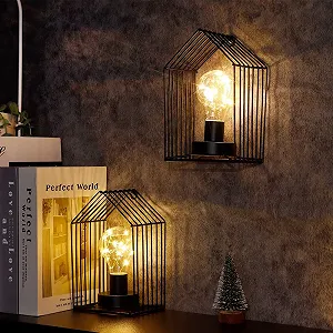 Настільна лампа JHY DESIGN Vintage 16 см Таймер 6 годин Чорна вежа (2 шт) synthetic.ua - Фото 1