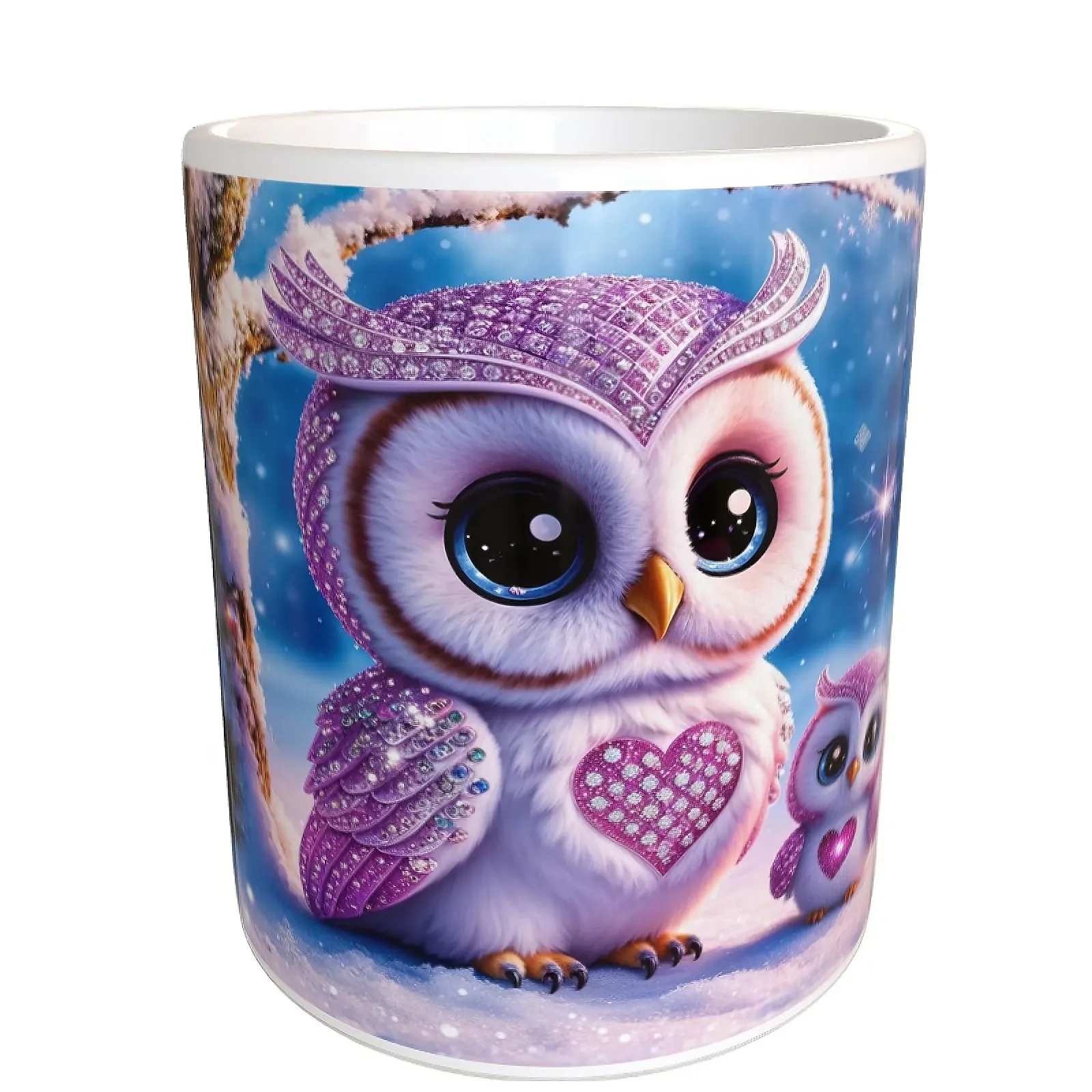 Кружка Owl Chibi Diamond Painting 330 мл, керамическая, для кофе, Kawaii, с рисунком животных, идея для подарка, для чая, какао, для микроволновки, фото №1 Кружка Owl Chibi Diamond Painting 330 мл, керамическая, для кофе, Kawaii, с рисунком животных, идея для подарка, для чая, какао, для микроволновки, фото №1