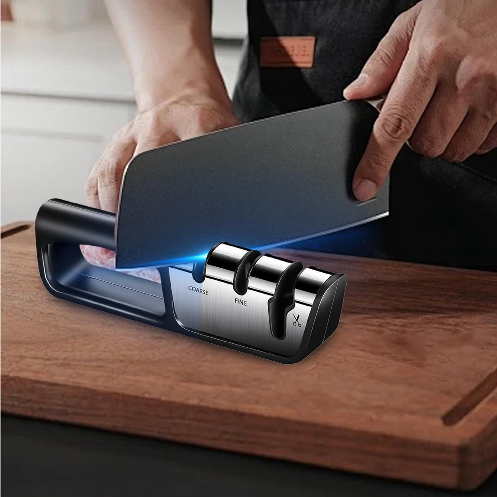 Точилка для ножей и ножниц Smart Knife Sharpener 3-ступенчатая профессиональная ручная, фото №3