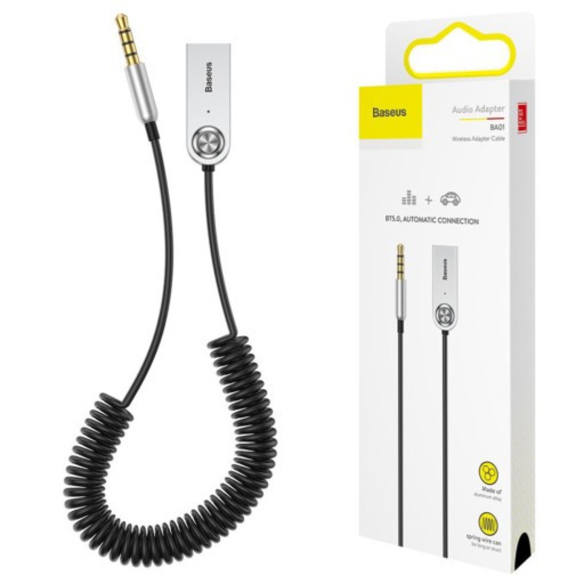Bluetooth ресивер Baseus BA01 USB Wireless adapter cable Black, фото №1