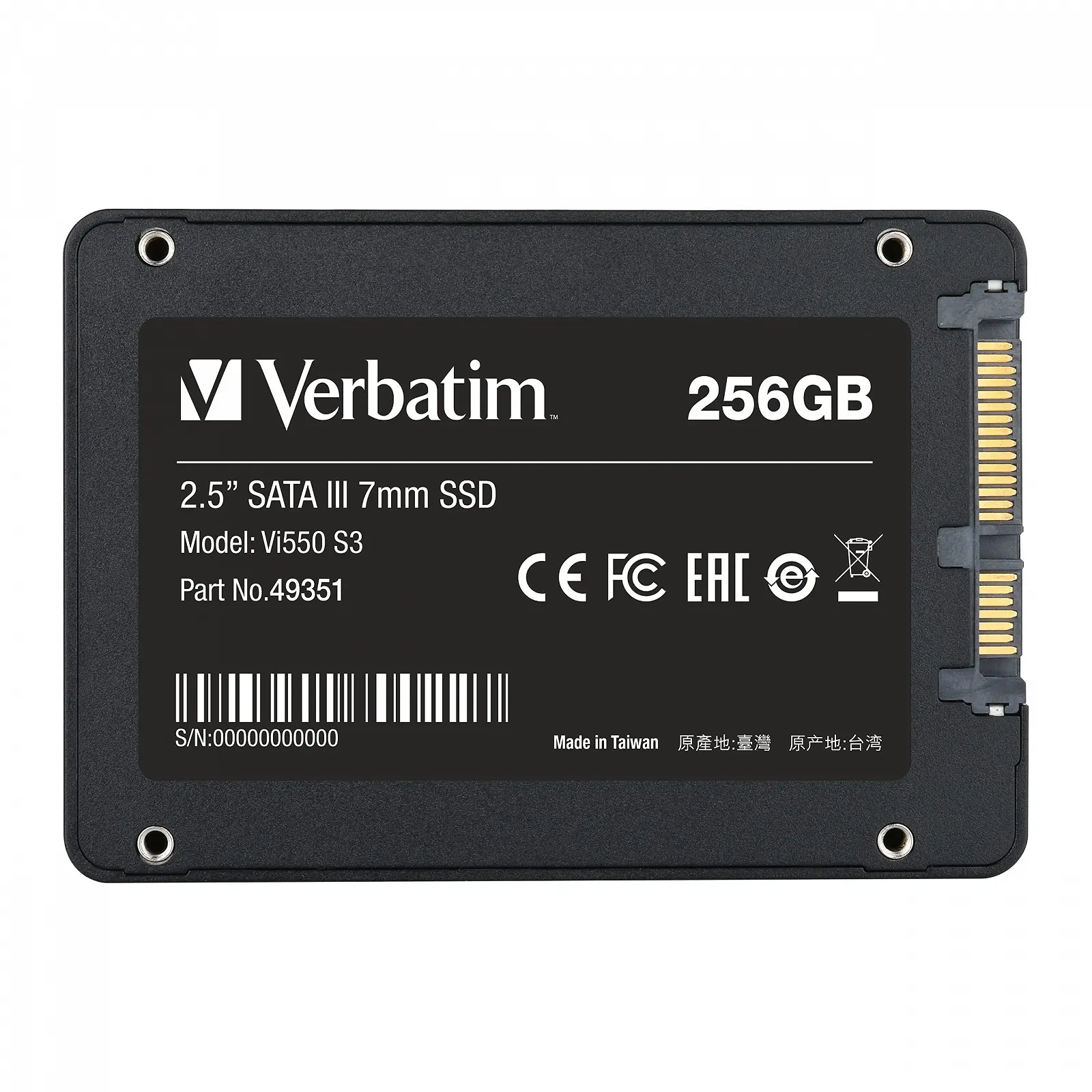 SSD Verbatim Vi500 S3 256 ГБ 2.5 дюйма SATAIII, фото №2