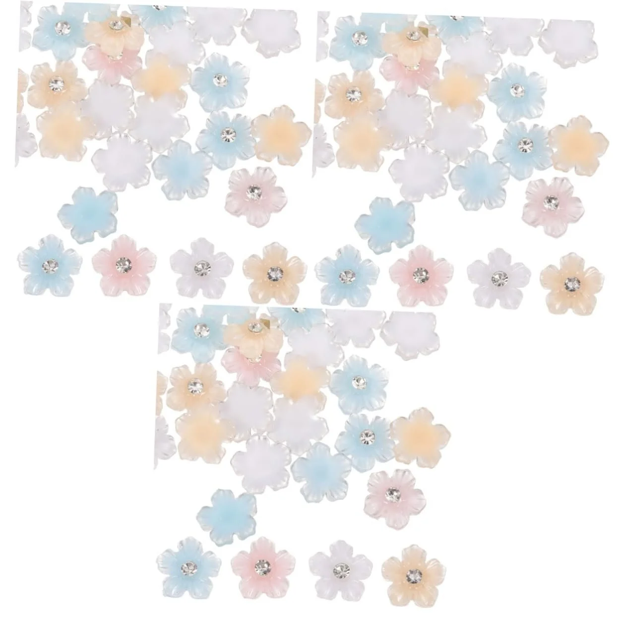 Прикраса для манікюру Квіти minkissy. Різнокольорові стрази, фото №1