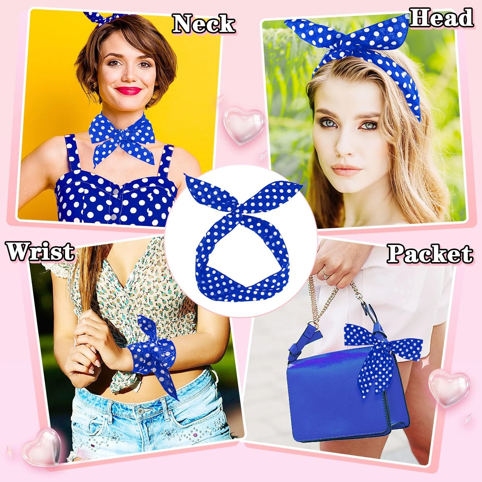 Повязка на голову в горошек, фото №5