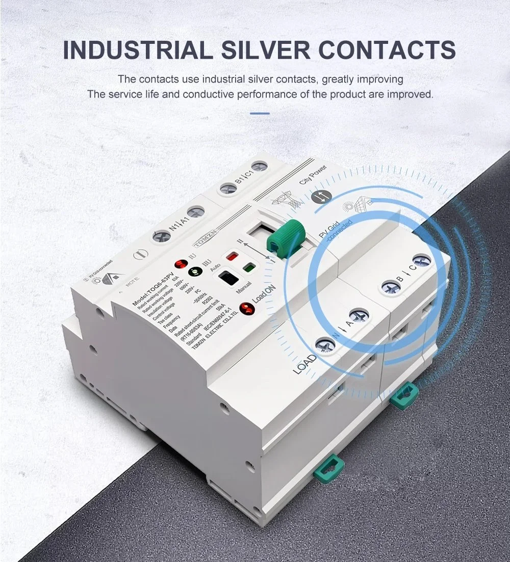 Автомат ввода резервного питания TOMZN TOQ6-63/2 2P 63A 220V АВР переключатель, фото №6