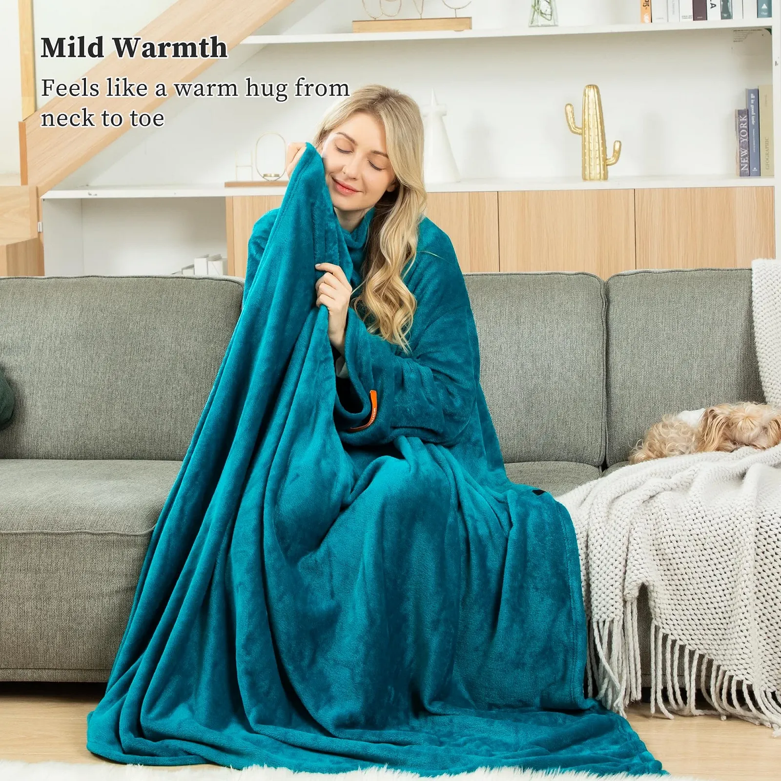 Плед з рукавами Winthome М'який Теплий Зелений 140 x 180 см, фото №1