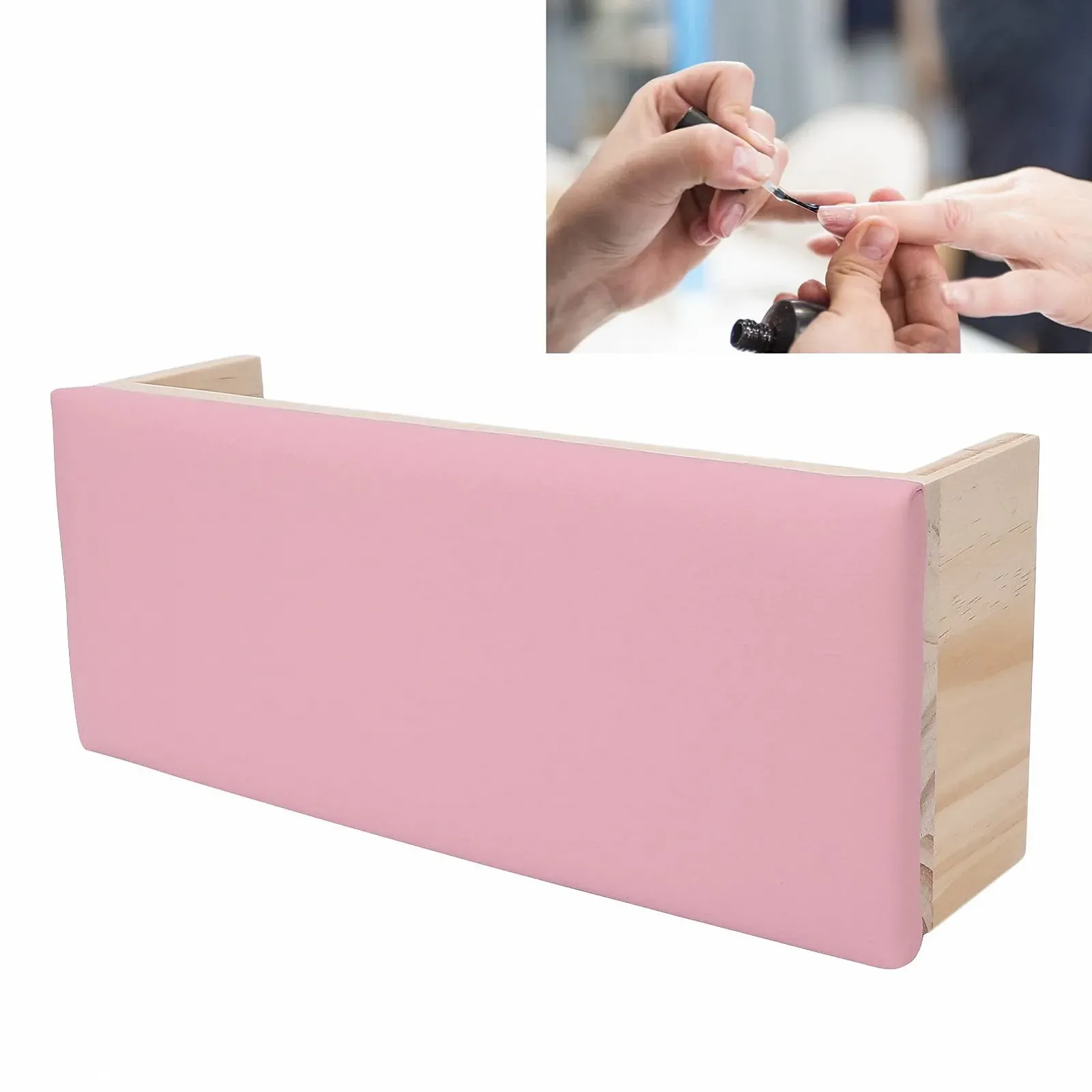 Підставка для рук для манікюру Професійна м'яка PU шкіра Рожевий, фото №4