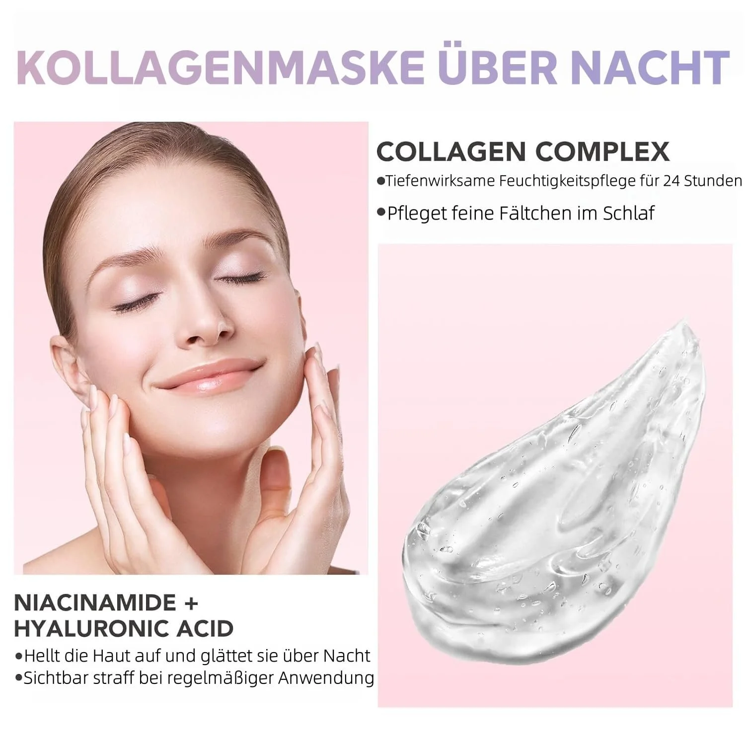 Маска-пленка для лица Коллагеновая маска для ночного использования, маска для лица для удаления пятен, коллагеновая маска, ночная коллагеновая маска, увлажняющая маска для лица с кисточкой, фото №5