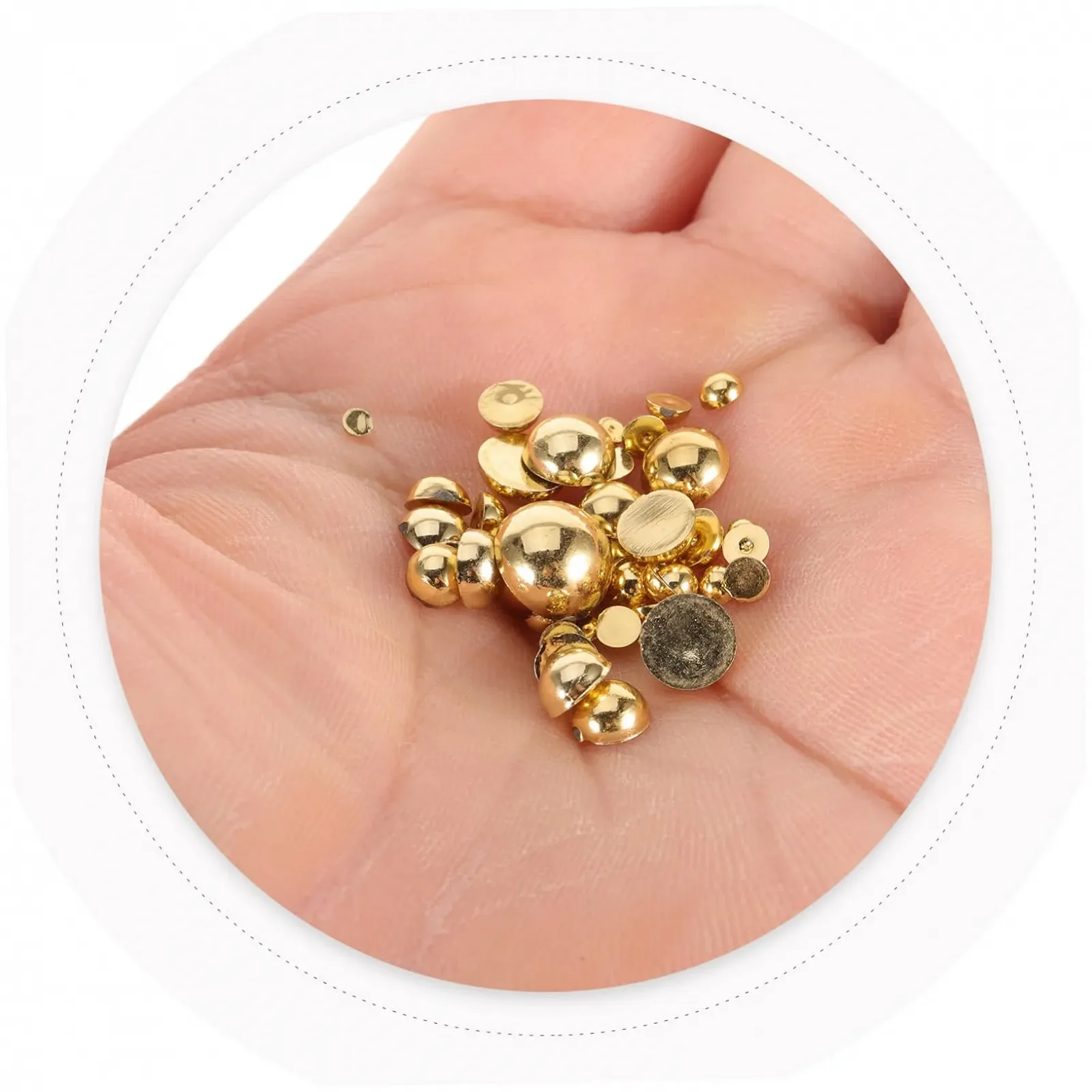 Напівкруглі перлини FRCOLOR 2-8 мм 1000 шт. Золотисті, фото №9 Напівкруглі перлини FRCOLOR 2-8 мм 1000 шт. Золотисті, фото №9