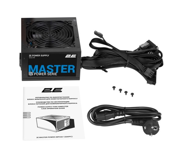 2E Блок живлення Master Power 550W 80 White 120мм 1xMB 24pin(20+4), 1xCPU 8pin(4+4), 3xMolex 5xSATA 2xPCIe 8pin(6+2), фото №8