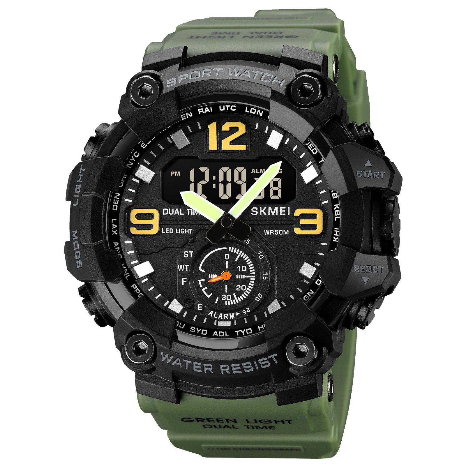 Годинник Skmei 1965AG army green, фото №1