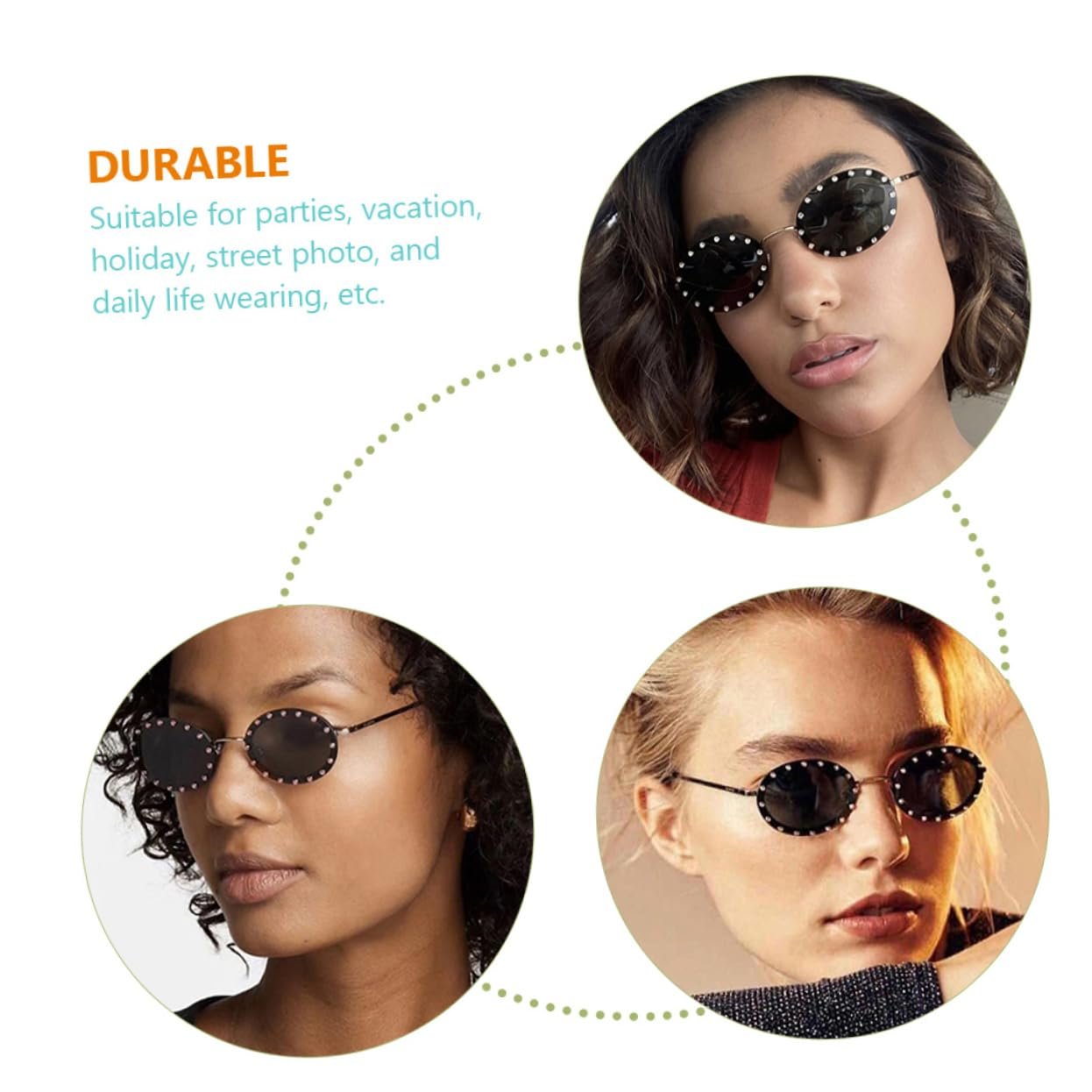 Солнцезащитные очки PACKOVE 2St, летние, овальные линзы, женские, панк, фото №8