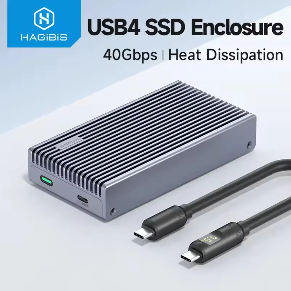 Внешний карман HAGIBIS MC40 40Gbps M.2 NVMe SSD to USB4, Thunderbolt 4 Black, фото №1 Внешний карман HAGIBIS MC40 40Gbps M.2 NVMe SSD to USB4, Thunderbolt 4 Black, фото №1