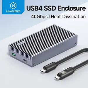Внешний карман HAGIBIS MC40 40Gbps M.2 NVMe SSD to USB4, Thunderbolt 4 Black - Фото 1