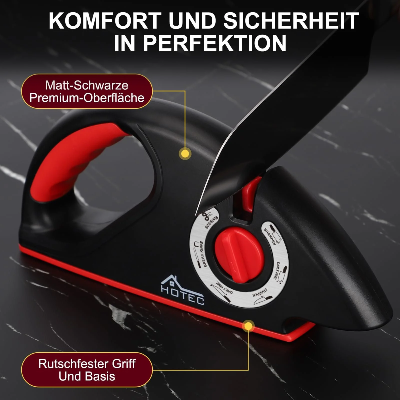 Точило для ножів Hotec 6-в-1 Matte Black, фото №6