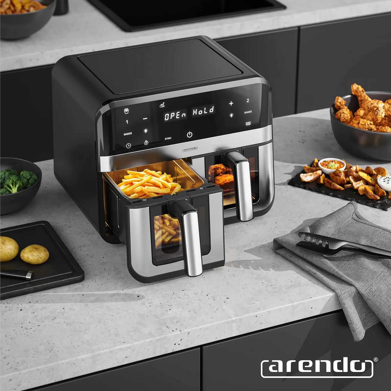 Мультипіч Arendo Dual Zone 9 л 2400 Вт 2 камери 8 програм, фото №6 Мультипіч Arendo Dual Zone 9 л 2400 Вт 2 камери 8 програм, фото №6