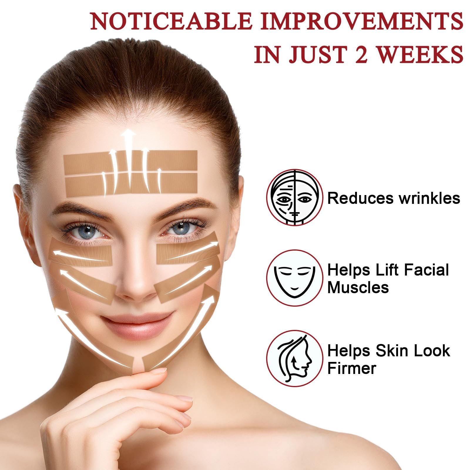 Тейп для обличчя 2 рулони 5 м x 2,5 см Тейп для підтяжки обличчя, фото №8