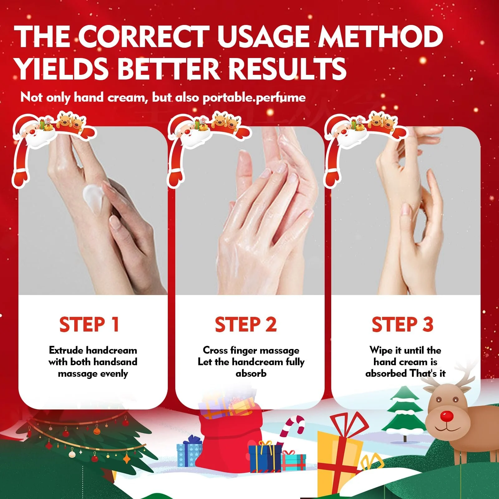 Набор рождественских кремов для рук, ежедневный увлажняющий крем для рук, для очень сухой кожи рук, подарок для семьи и друзей (5 x 30 г), фото №4