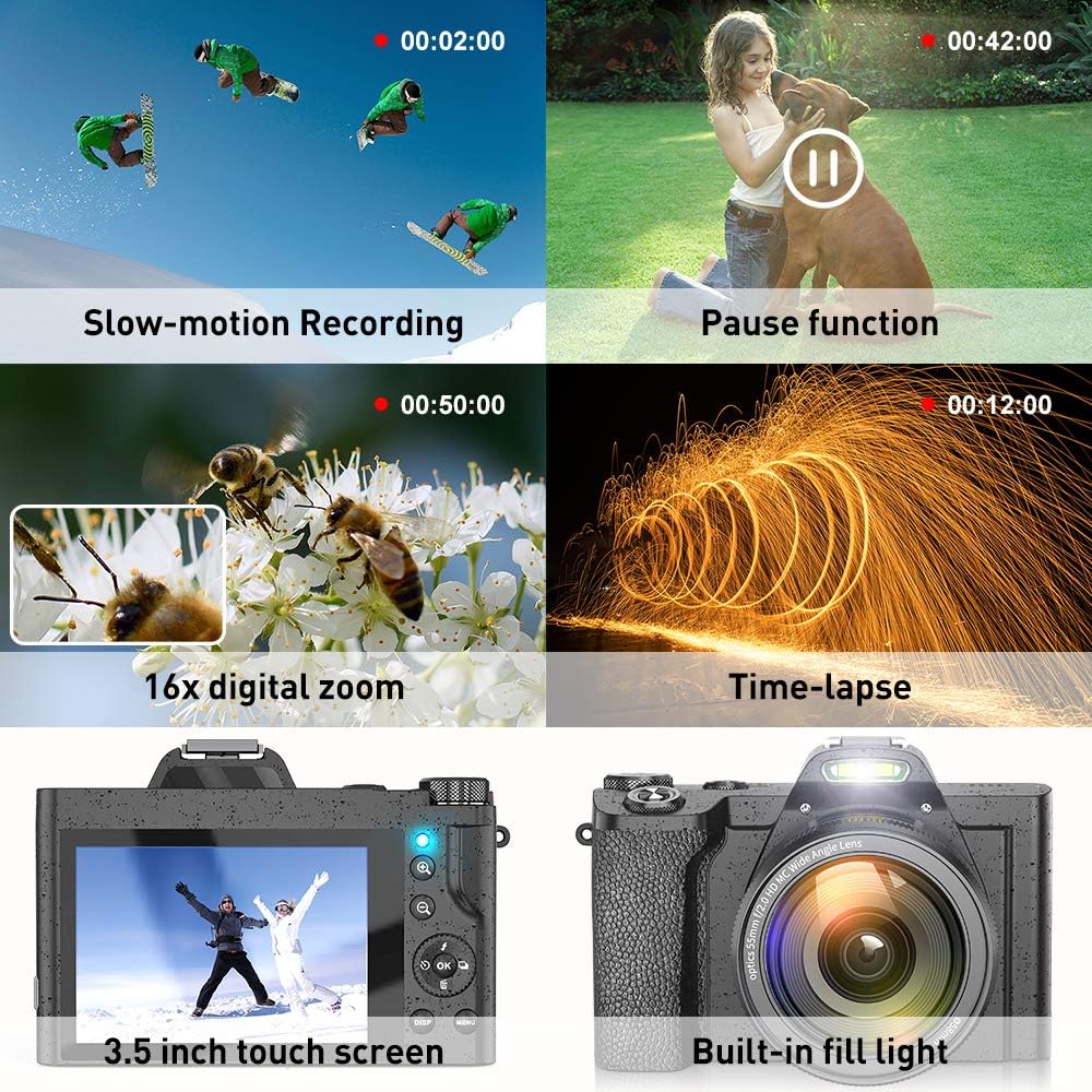 Фотоапарат IXNAIQY DC201 48 Мп / CMOS / 4K 60 fps / 16X зум / Wi‑Fi / Чорний, фото №7