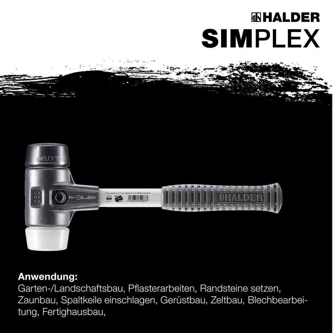 Киянка з м’яким бойком Halder Simplex 3727080 Гума/Суперпластик Чавунний корпус 80 мм Різнокольорова, фото №2 Киянка з м’яким бойком Halder Simplex 3727080 Гума/Суперпластик Чавунний корпус 80 мм Різнокольорова, фото №2