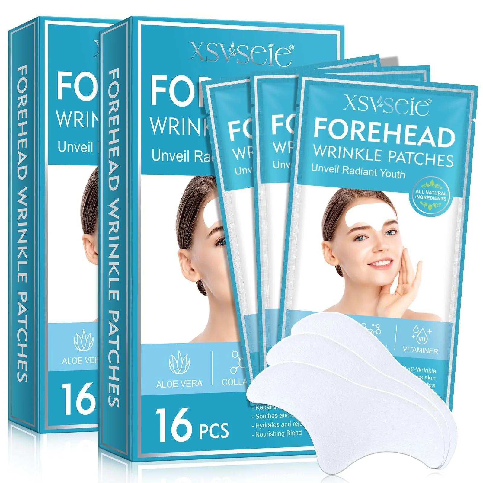 Пластирі від зморшок 32 шт, патчі для чола, антивіковий пластир для обличчя, фото №1